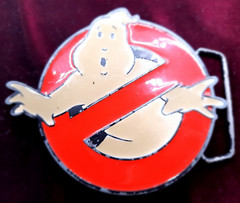 Vintage Ghostbusters 2&Prime; Belt Buckle Used Retro Logo Style Enamel 2009 Columbia