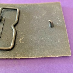 VINTAGE National Rifle Association NRA Brass Belt Buckle Gun Owners Shotgun EUC!