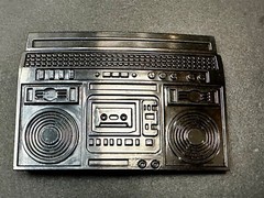 Rebel Revolutions Retro Black Color Ghetto Blaster / Boom Box Belt Buckle