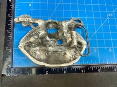 Jolly Roger Pirate Skull Crossed Swords Solid Pewter Great American Belt Buckle
