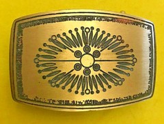 NEW BRASS BELT BUCKLES -With etched designs -some 2 1/2&Prime; Round & 3 1/4 x 2&Prime; Oval