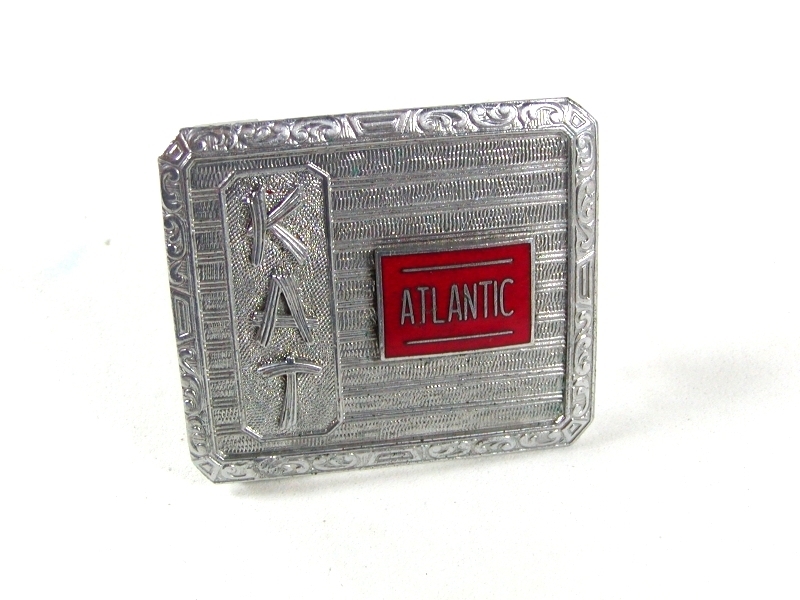 Deco KAT Atlantic Oil Belt Buckle By HOOK FAST PAT NO 1481911 52416
