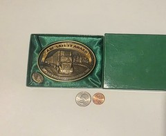 Vintage 2002 Metal Belt Buckle, Brass, ABF Freight Systems Inc, Trucking, Big