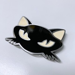 Vintage Style Black Enamel Cat Animal Belt Buckle