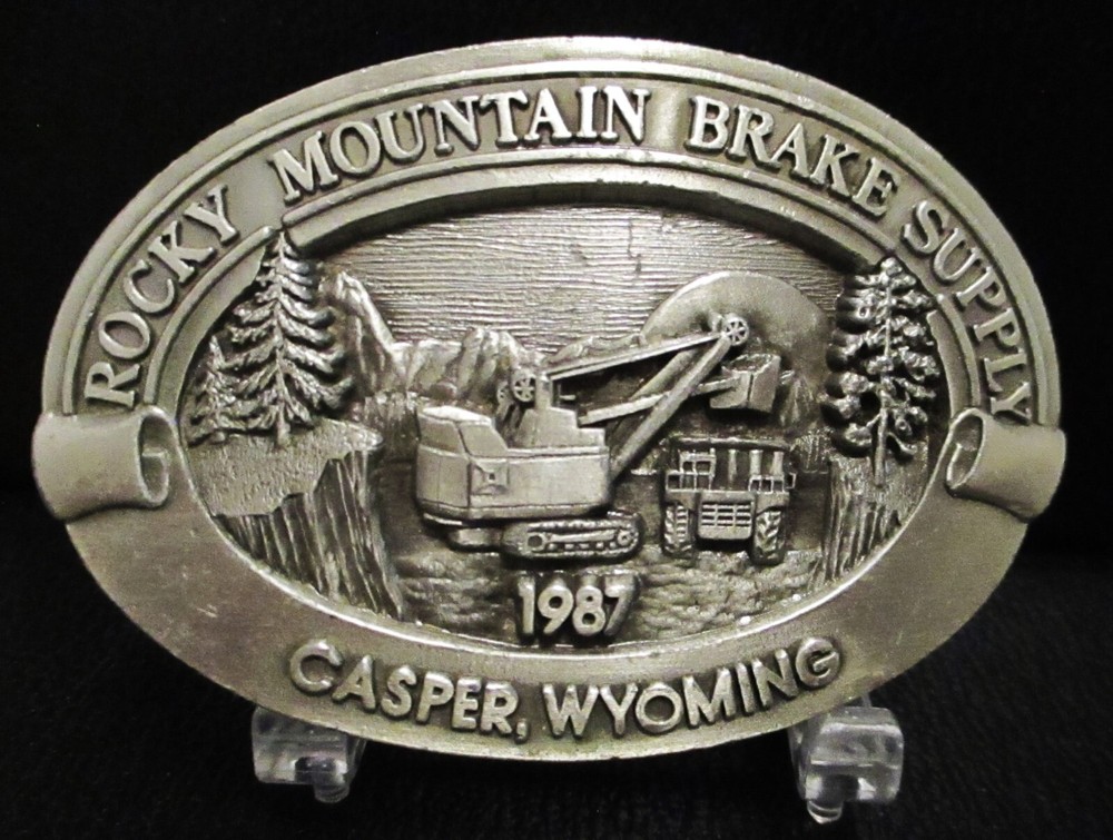 Rocky Mountain Brake Supply Front Shovel Mining Dump Truck Belt Buckle 1987 WY