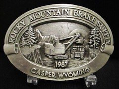 Rocky Mountain Brake Supply Front Shovel Mining Dump Truck Belt Buckle 1987 WY