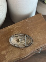 Men&rsquo;s Western Oval Floral Belt Buckle Gold & Silver Tone Metal