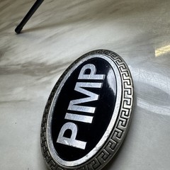 Pimp Belt Buckle Black & Sliver