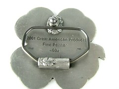Great American Products Fine Pewter Shamrock Four 4 Leaf Clover Belt Buckle 2001