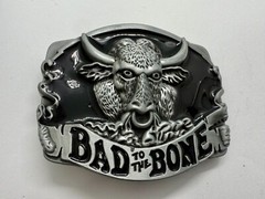 Bad to the Bone Longhorn Cow Bull Head Steer Western Cowboys Devil Belt Buckle