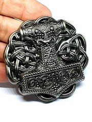 Thor&rsquo;s Hammer Belt Buckle Viking Celtic Raven Skane Metal Pewter Buckle Only