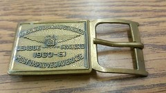 14Bf Vtg 1961 Usa Bowling Congress League Award Belt Buckle Most Improved Aver