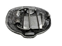 Vtg 1985 Nasco Newbold&rsquo;s Cast Iron Plow Growing Of America Belt Buckle #379