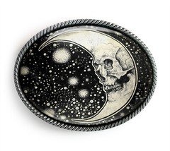 Gothic Moon Belt Buckle – Dark Celestial Moon Esoteric Belt Buckle – 610