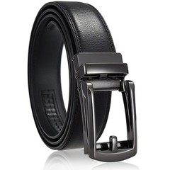 Tienyuu Men&rsquo;s Leather Dress Belt – Ratchet with Comfort One Size, Black