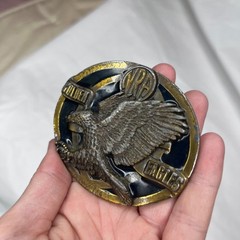 NRA Golden Eagles VTG Belt Buckle Brass USA Made Hunter National Rifle Assn