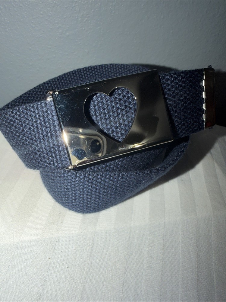 Build A Belt Adult Heart Flip Top 1.25 Wide Buckle with Canvas Web Belt 38 Inch