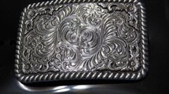 Nocona Rectangle Western Floral Scroll Belt Buckle 37120