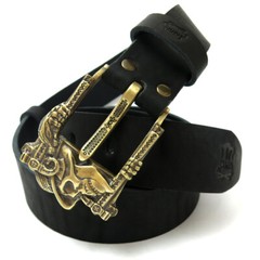 Brass belt buckle with skull « Jolly Roger »; Handmade pin type Skull buckle;
