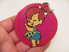 *Flintstones Pebbles Silver Tone & Enamel Belt Buckle GTO Design Studio