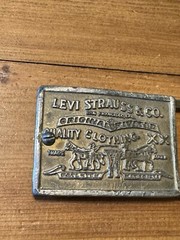 Vintage Levi Strauss & Co. Original Rivited Rectangular Belt Buckle