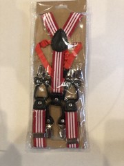 Red Suspenders Bow Tie Set