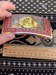 Western Buckle Gold Silver Red Horse Head Cowboy Buckle 2 » Hebilla Vaquero