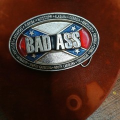 Vintage Motorcycle Gand Red White & Blue Belt Buckle Looks Great 👍 B24