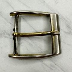 Vintage Silver Gold Tone Simple Rectangle Belt Buckle Fits 1.75&Prime; Belt
