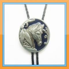 BRAND NEW HORSE BLUE HEAD 3-D COWBOY WESTERN RODEO BOLO TIE
