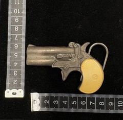 Vintage Bergamot Brass Works derringer belt buckle, featuring a gun-shaped RARE