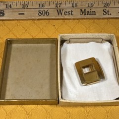 Swank Vintage Gold Tone Rectangular Metal Men&rsquo;s Belt Buckle with Box
