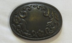 Vintage Belt Buckle 1980&rsquo;s Flower Inlay Art