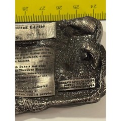 Vintage North Dakota Limited Edition Belt Buckle Native American Bison Western