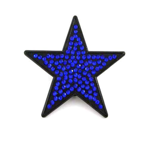Hip Hop Hot Rock Punk Famous Star Blue Rhinestones Metal Men Women Belt Buckle