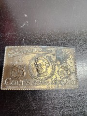 Colt&rsquo;s Mfg. Co. Belt Buckle Antique Gold Tone Police Depts Banks Express Co