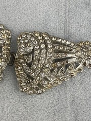 Vintage Rhinestone Buckle Lot Silver Tone Signed READ