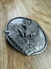 Vintage 80s 1989 State of Alaska Belt Buckle – Eagle Anchorage, AK J&H Sales