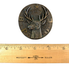 Vintage BPOE Elk&rsquo;s Club 1976 Hand Cast 3D Metal Belt Buckle RMC