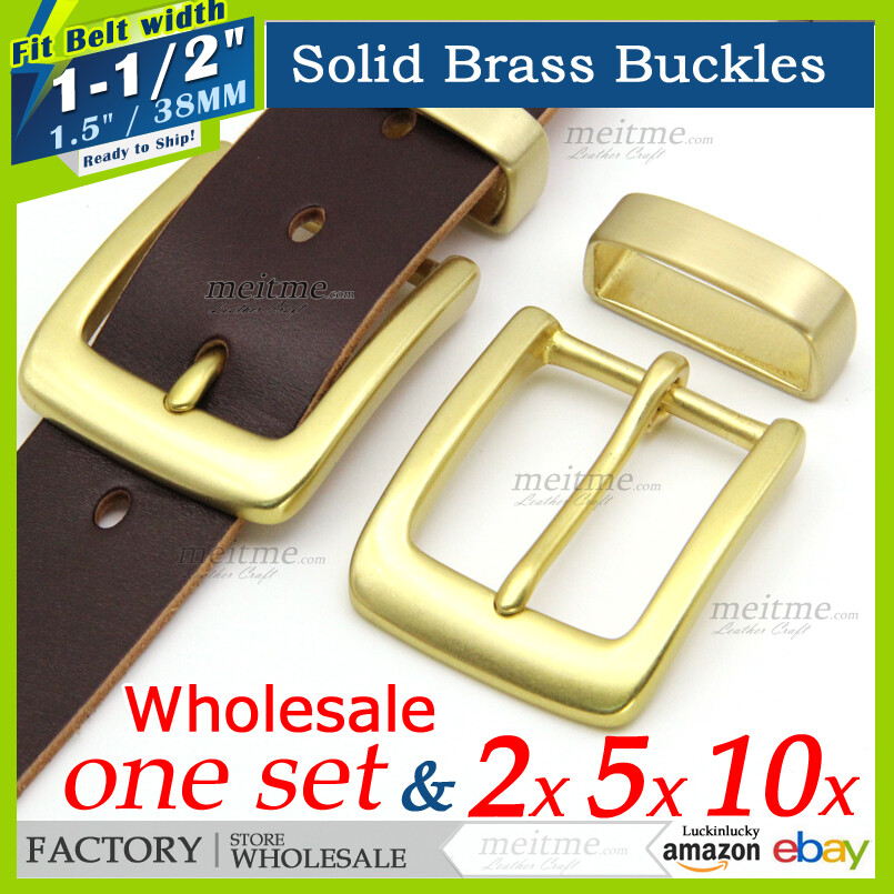 1.5&Prime; Solid Brass Belt Buckle Keeper Replacement Single Buckle Belt Loop 38mm lot