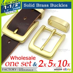1.5&Prime; Solid Brass Belt Buckle Keeper Replacement Single Buckle Belt Loop 38mm lot