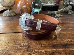 Wage James Reid Dgn Sterling Silver 14k Overlay Belt Buckle 34-36”-1.1/8”✅