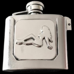 Metal Flasks Belt Buckles Mudflaps Sexy Naked Girls Truckers 2 Oz Flask