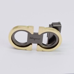 Salvatore Ferragamo Golden&Grey Gancini Belt Buckle For 1.38&Prime; Wide Leather Belts