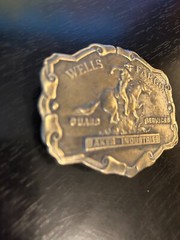 Vintage Collectible Wells Fargo Guard Services Bakers Industries Belt Buckle