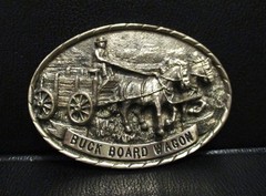 TONY LAMA Buck Board Wagon Wheel Brass Belt Buckle FIRST Edition Limited horses