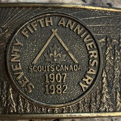VINTAGE BELT BUCKLE 75th ANNIVERSARY BOY SCOUTS CANADA 1907-1982