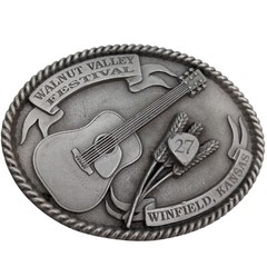 Acoustic Guitar 1998 Belt Buckle Walnut Valley Festival 27th Winfield KS Music F