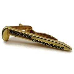 Vintage Winchester Commemorative Railroad Spike Tie Clip Bar Gold Tone Men&rsquo;s