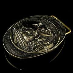 Indian chief skull brass, belt buckle, Liberty 1935 coin, Chief Indian head